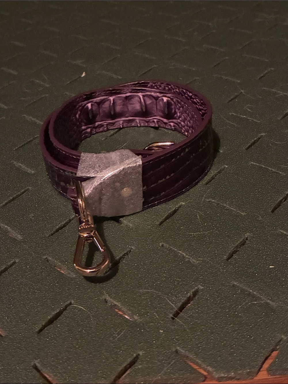 BRAHMIN Purple Textured Leather purse Strap w gold clasps - NEW